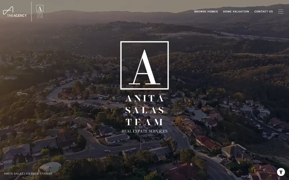 Homepage of the Anita Salas Team real estate website, live now